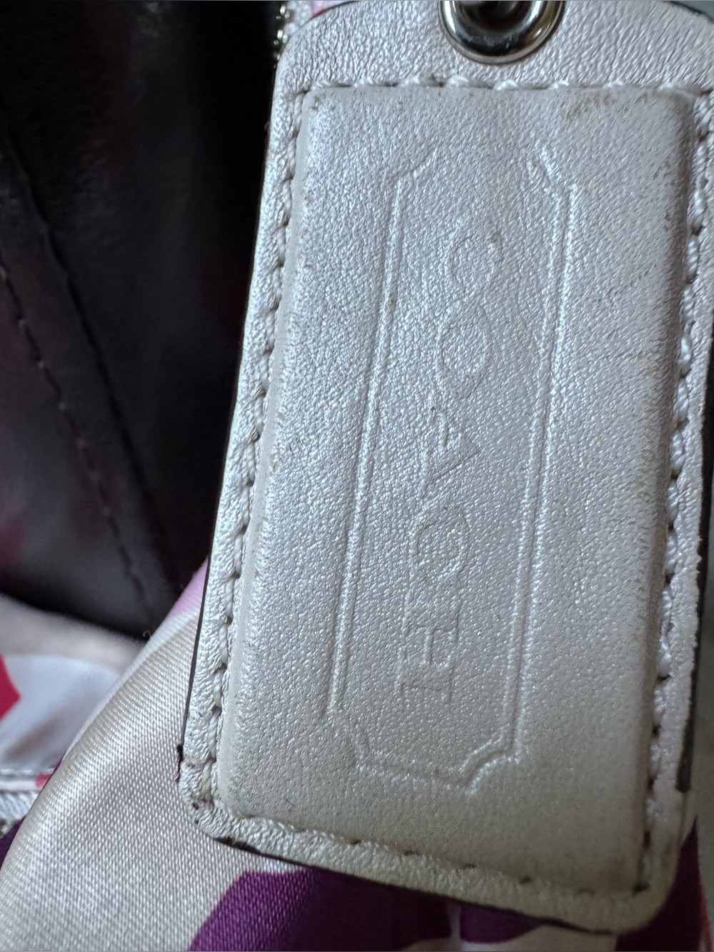 COACH Kristin Pink & Purple Signature Hobo Bag with Distressed Leather Strap - Picture 7 of 15